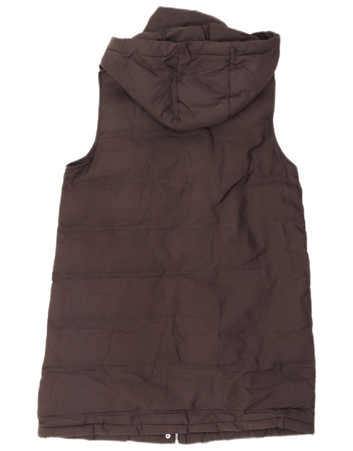 Zara Womens Hooded Padded Gilet UK 14 Medium Black
