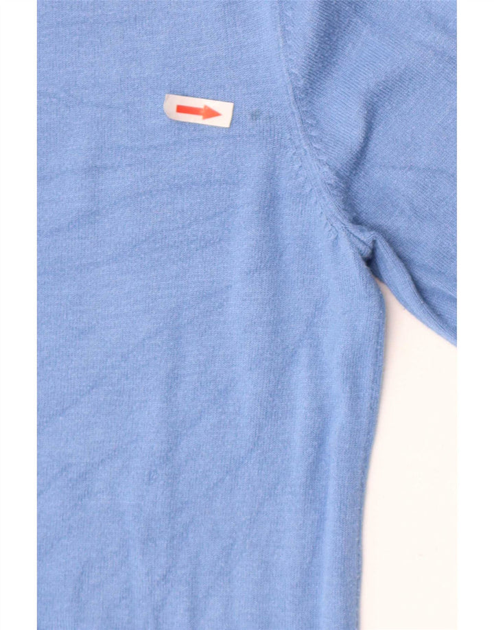 Marks & Spencer Womens Crop Cardigan Sweater UK 10 Small Blue Viscose