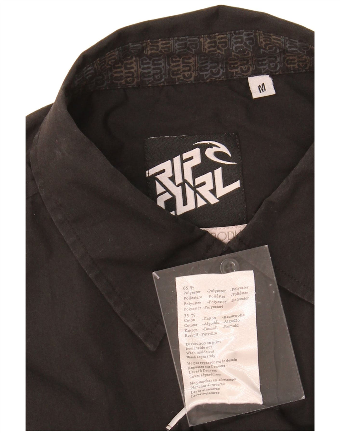 RIP CURL Mens Shirt Medium Black Polyester