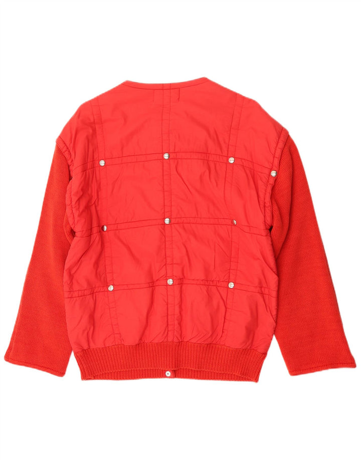 Iceberg Womens Bomber Jacket IT 42 Medium Red Cotton