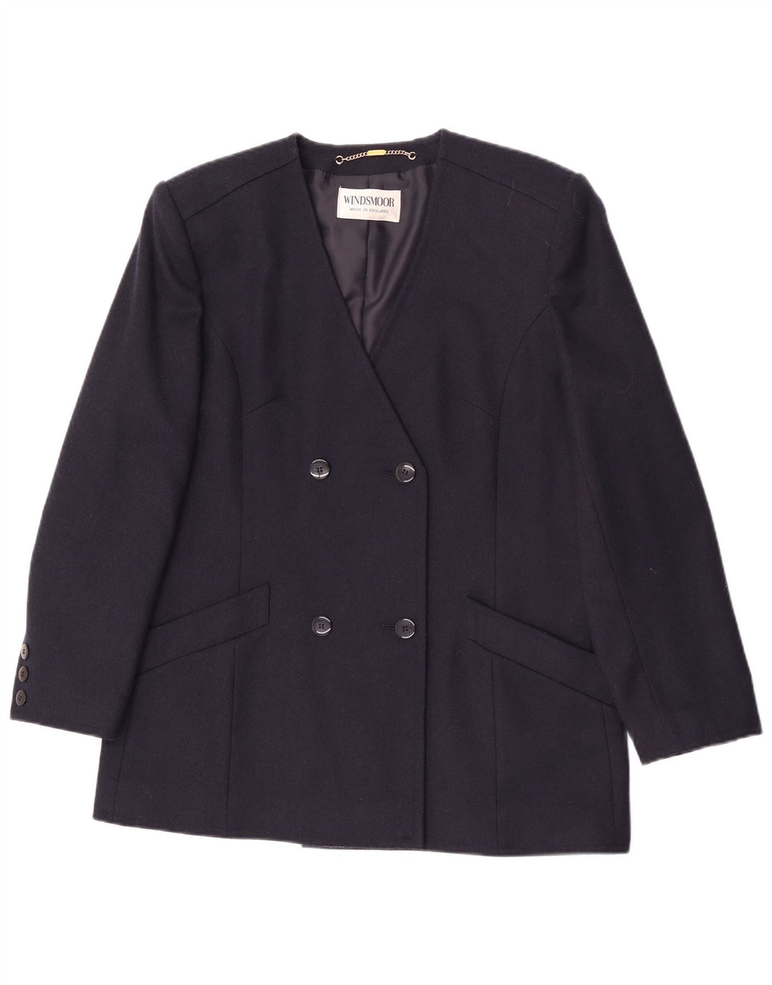 Windsmoor Dame Dobbeltradet Blazer Jacket UK 16 Large Navy Blue