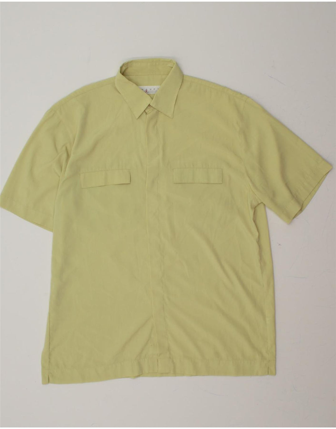 HAUPT Mens Short Sleeve Shirt Size 39/40 Medium Beige Polyester Vintage Haupt and Second-Hand Haupt from Messina Hembry 