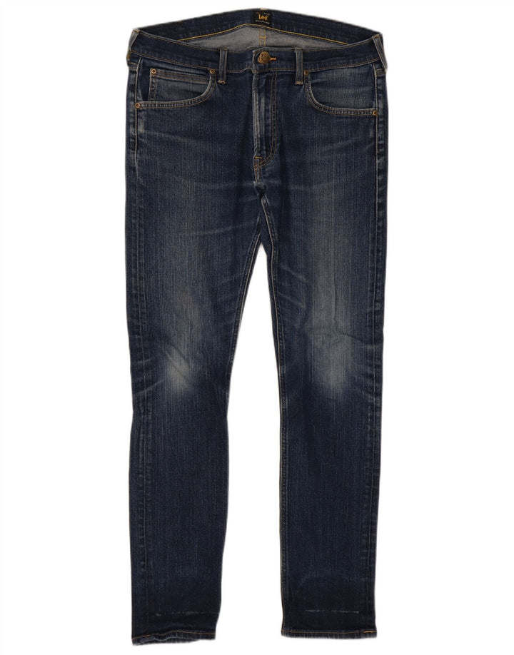 Lee Womens Luke Slim Jeans  W34 L32 Blue Cotton