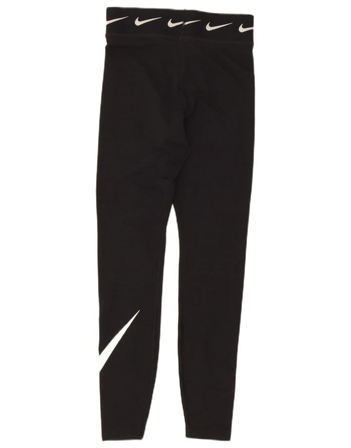 Nike Womens Graphic Leggings UK 8 Small  Black Cotton