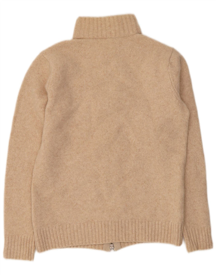 Armani Womens Cardigan Sweater UK 12 Medium Beige Virgin Wool