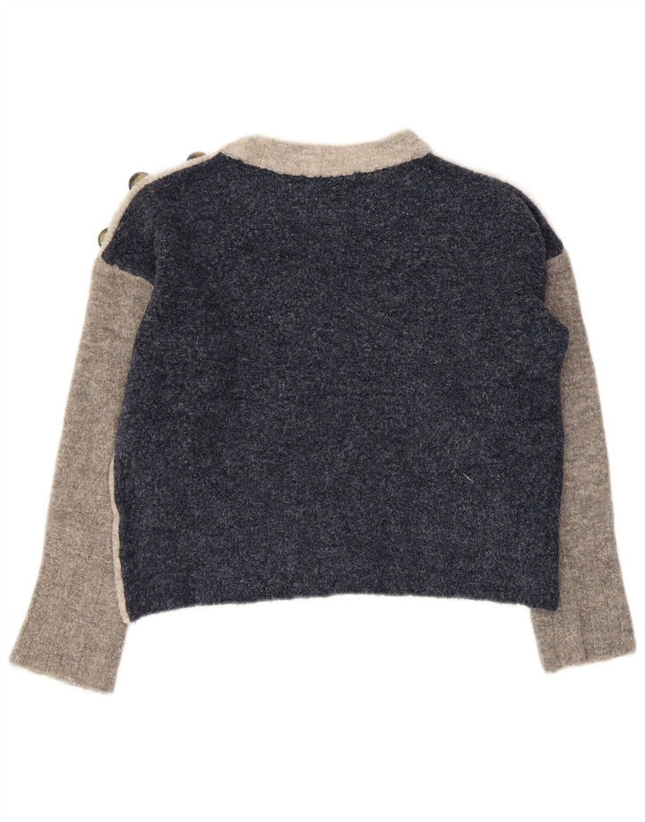 Marks & Spencer Womens Crew Neck Jumper Sweater UK 14 Medium Grey