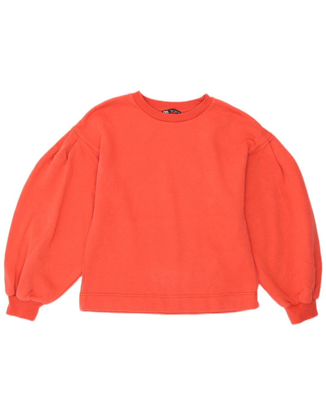 Zara Womens Relaxed Fit Sweatshirt Jumper UK 8 Small Orange