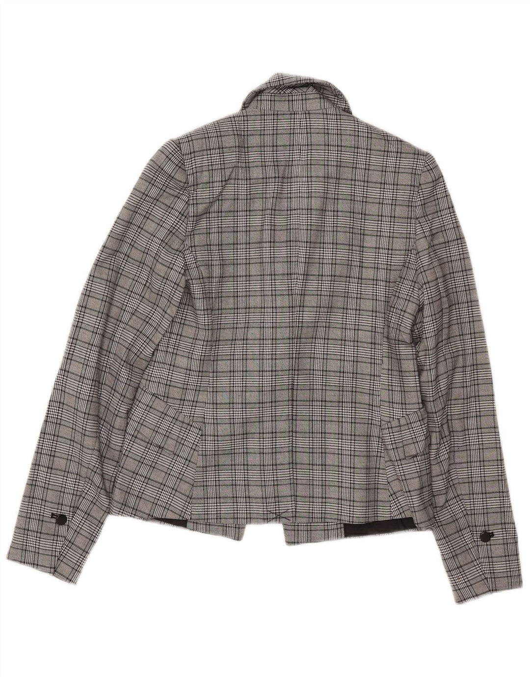 CALVIN KLEIN Dame 1-knaps blazerjakke US 2 XS Grå ternet polyester