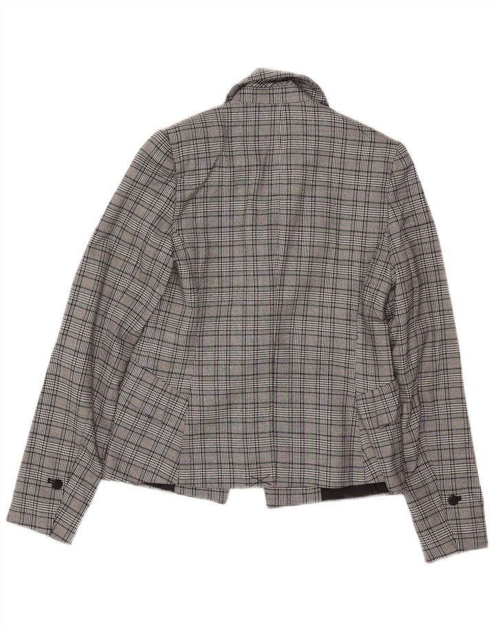CALVIN KLEIN Dame 1-knaps blazerjakke US 2 XS Grå ternet polyester