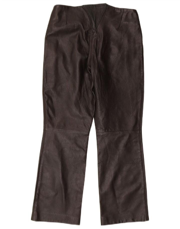 Calça feminina reta de couro VINTAGE W28 L28 marrom