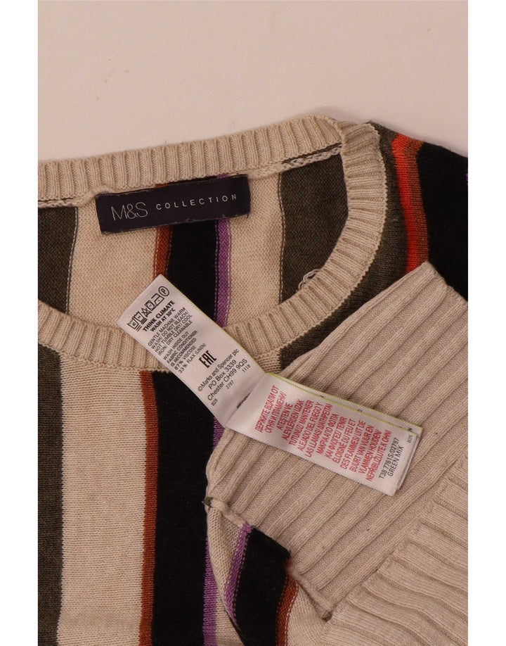 Suéter feminino Marks & Spencer com gola redonda Reino Unido 14 médio multicolorido