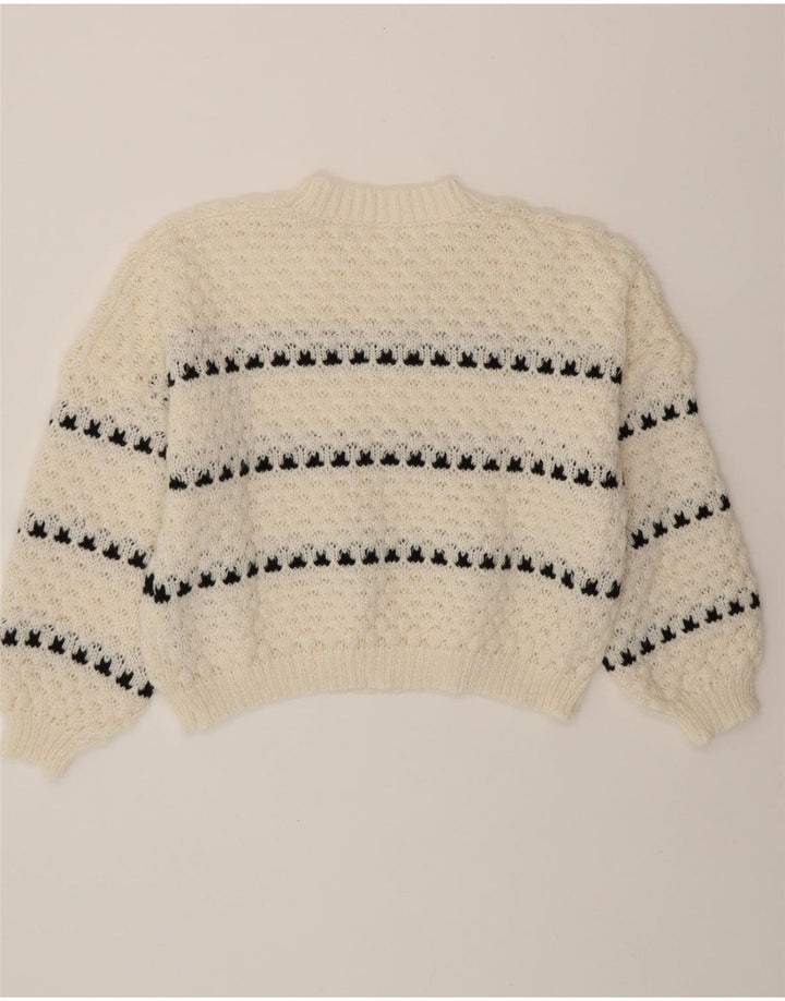 SHEIN Womens Oversized Crew Neck Jumper Sweater UK 10 Small Off White Vintage Shein and Second-Hand Shein from Messina Hembry 
