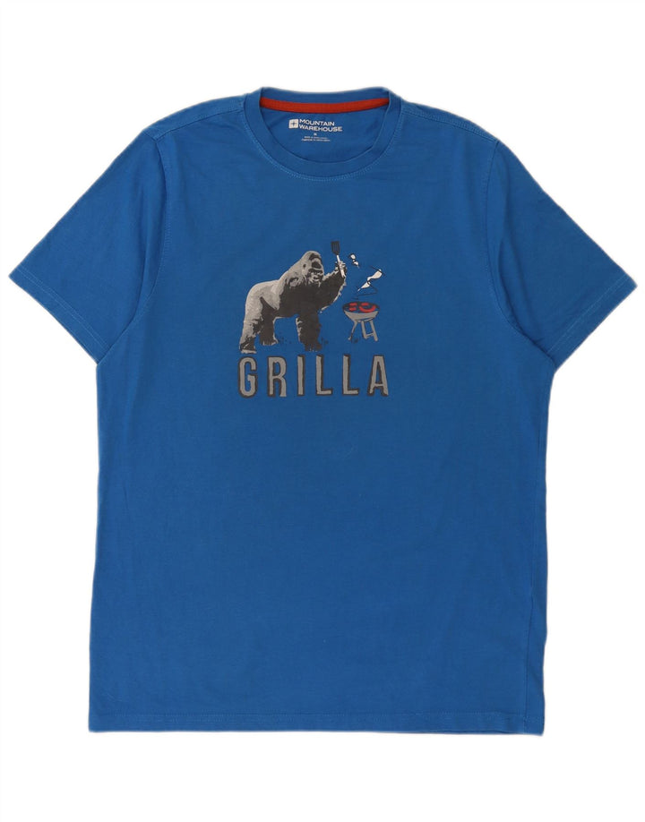 Mountain Warehouse T-Shirt Regular Graphic Homme Bleu Moyen Coton