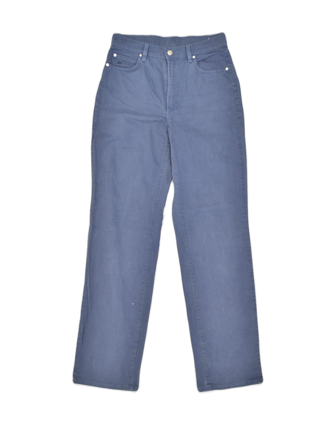 LAURA BIAGIOTTI Womens Straight Casual Trousers W31 L33 Blue Cotton | Vintage | Thrift | Second-Hand | Used Clothing | Messina Hembry 