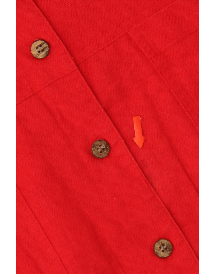 Cristopher & Banks Womens Bomber Jacket UK 16 Large Red Linen