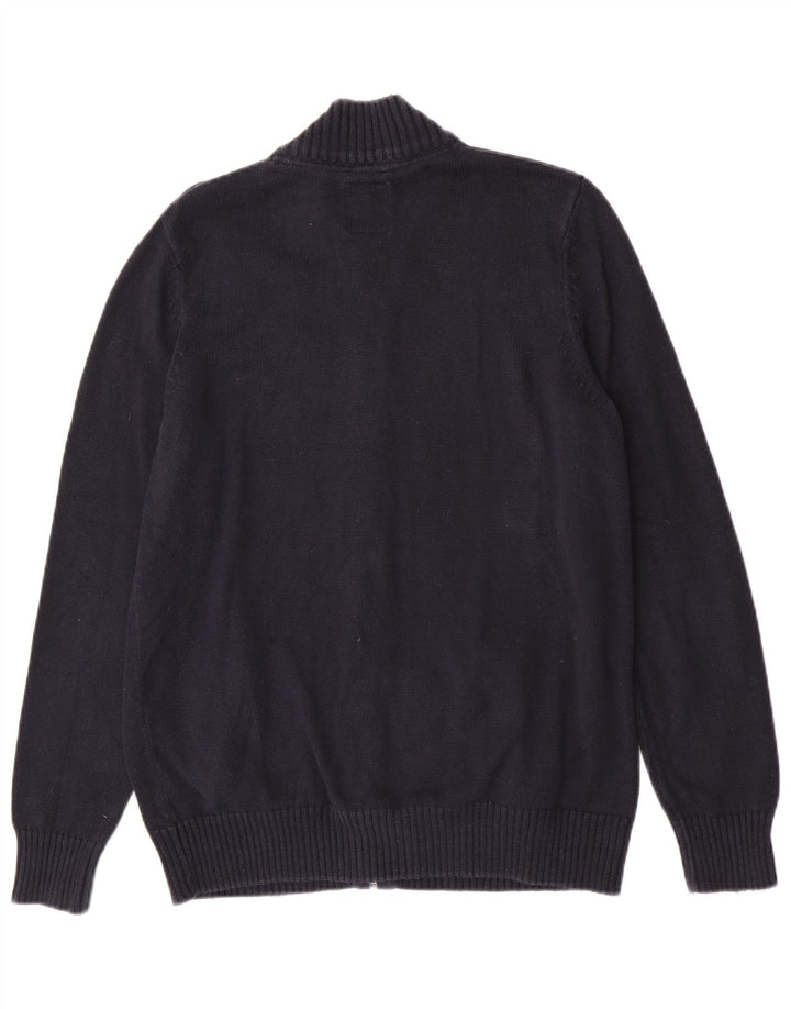 Crew Clothing Mens Cardigan Sweater Medium Navy Blue Cotton