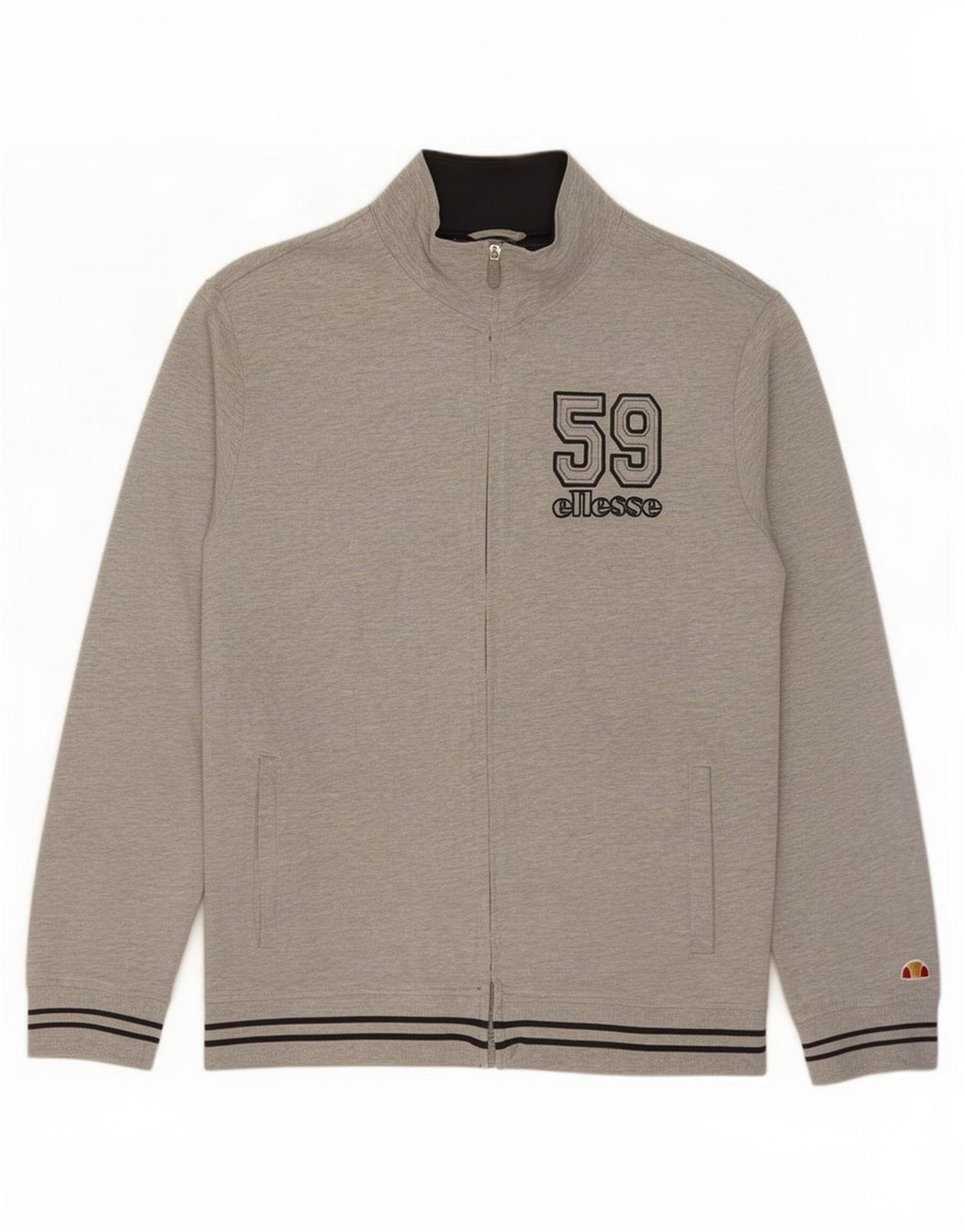 Ellesse Mens Graphic Tracksuit Top Jacket XL Grey Flecked