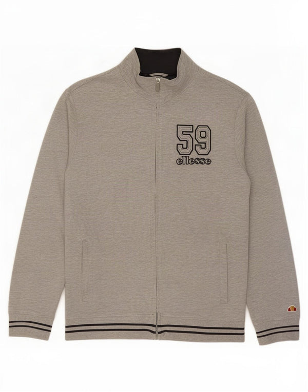 Ellesse Mens Graphic Tracksuit Top Jacket XL Grey Flecked