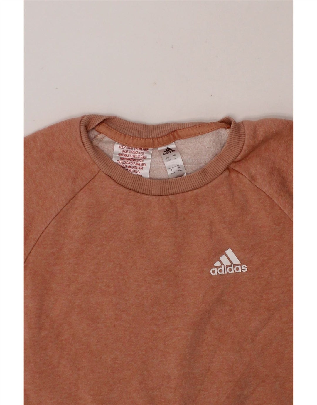 ADIDAS Girls Sweatshirt Jumper 3-4 Years Pink Cotton Vintage Adidas and Second-Hand Adidas from Messina Hembry 