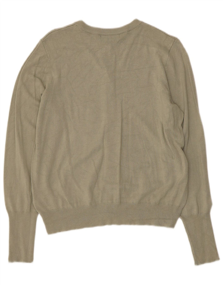 Marks & Spencer Womens Cardigan Sweater UK 14 Medium  Khaki Viscose