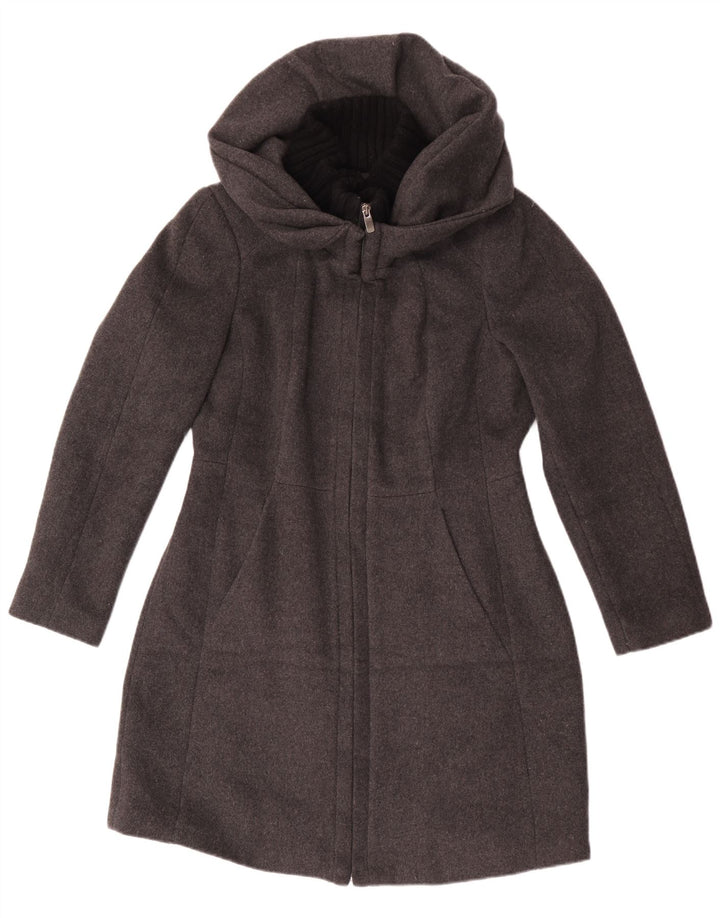 Zara Womens Hooded Overcoat UK 18 XL Grey