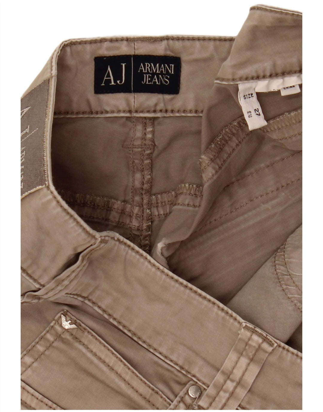 Armani Womens Slim Casual Trousers W27 L28 Grey