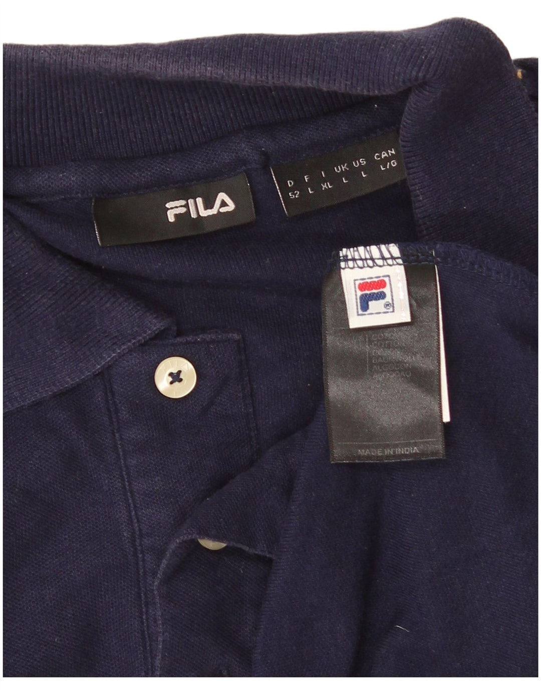 FILA Mens Polo Shirt Large Navy Blue Cotton