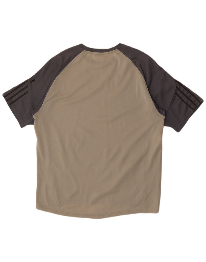 Adidas Herre T-Shirt Top Stor Grå Colourblock Polyester