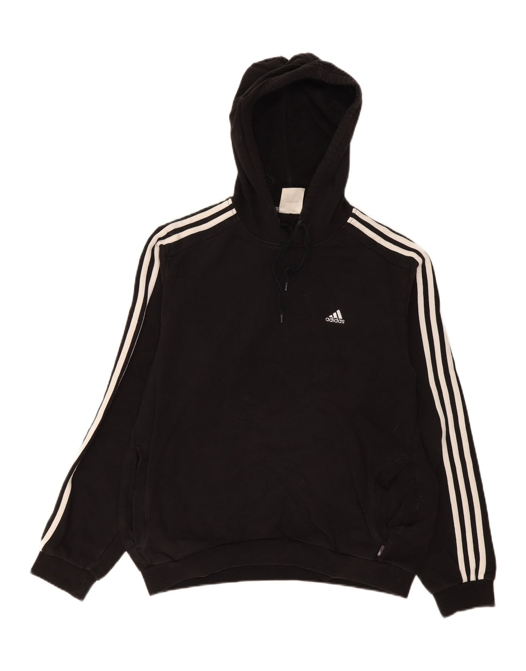 Adidas Mens Hoodie Jumper Medium Black Cotton