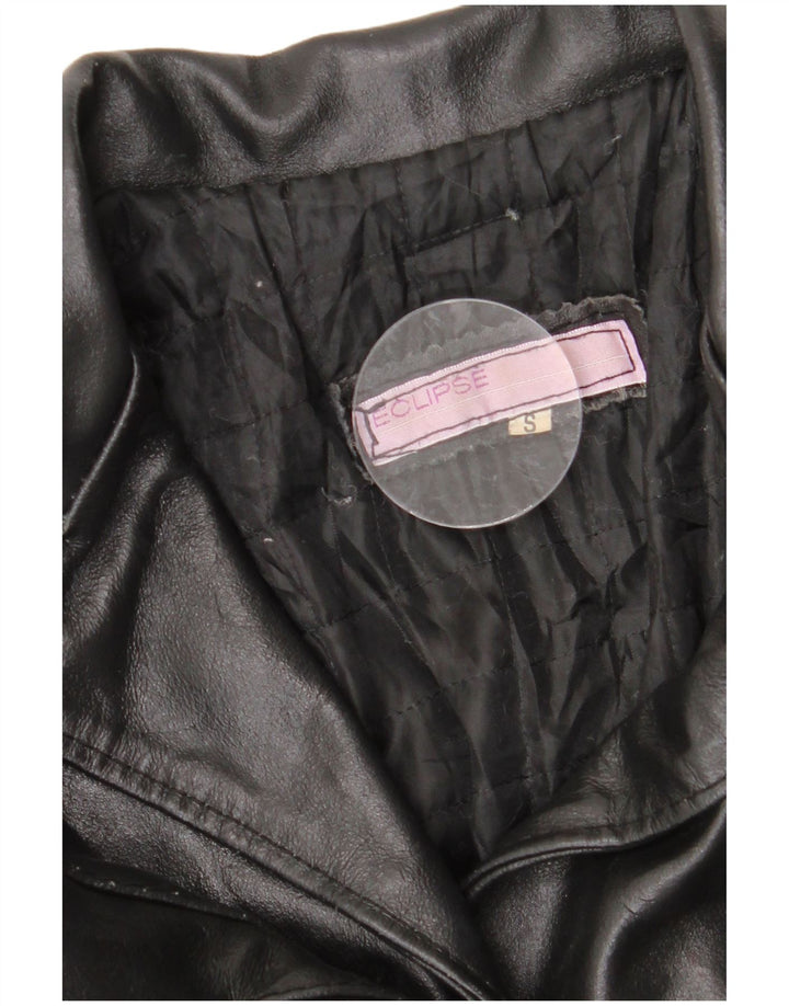 ECLIPSE Damen Lederjacke UK 10 Small Schwarz