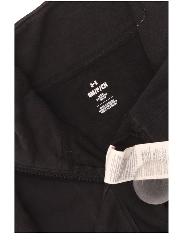 Under Armour Womens Oversized Zip Neck Sweatshirt Jumper UK 10 Small Black