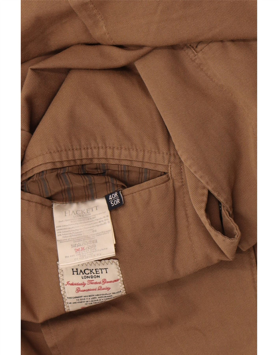 Hackett Mens 2 Button Blazer Jacket UK 40 Large Beige Cotton