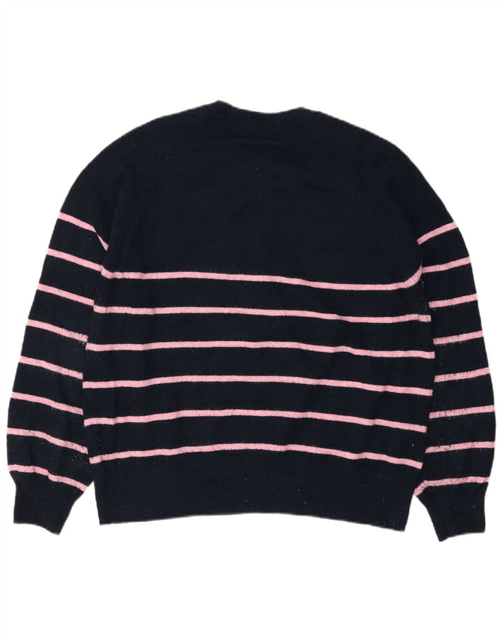 MARKS & SPENCER Damski sweter zapinany na guziki UK 14 Średni granatowy