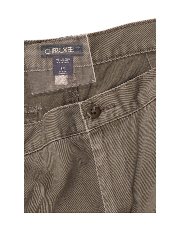 CHEROKEE Mens Cargo Shorts W34 Large Grey Cotton