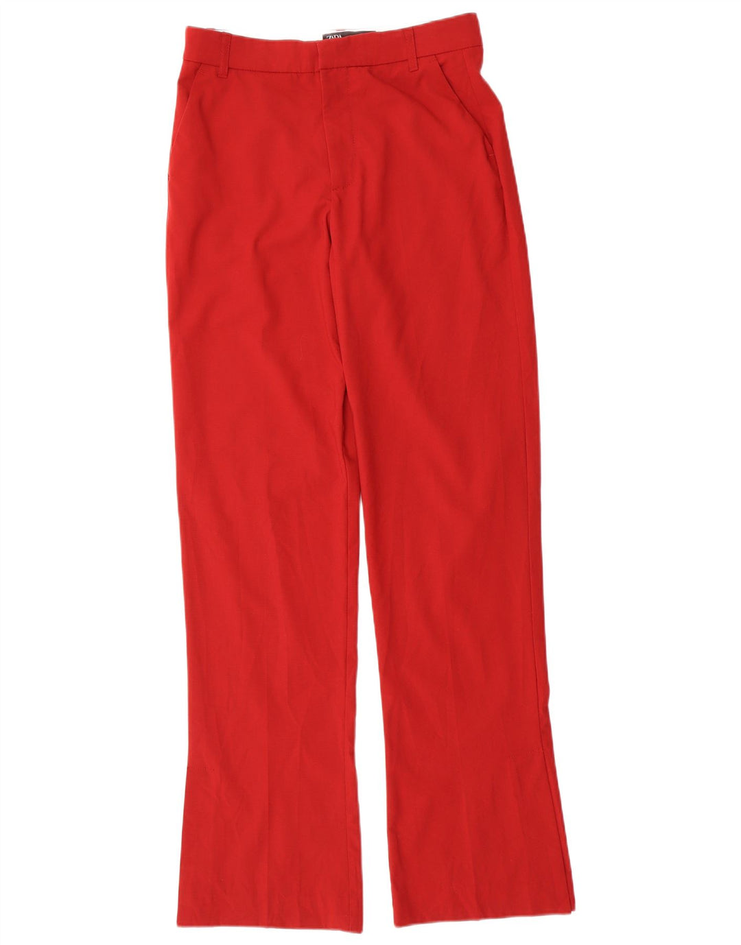 Zara Pantalon Chino Bootcut Femme Petit W26 L33 Rouge Polyester
