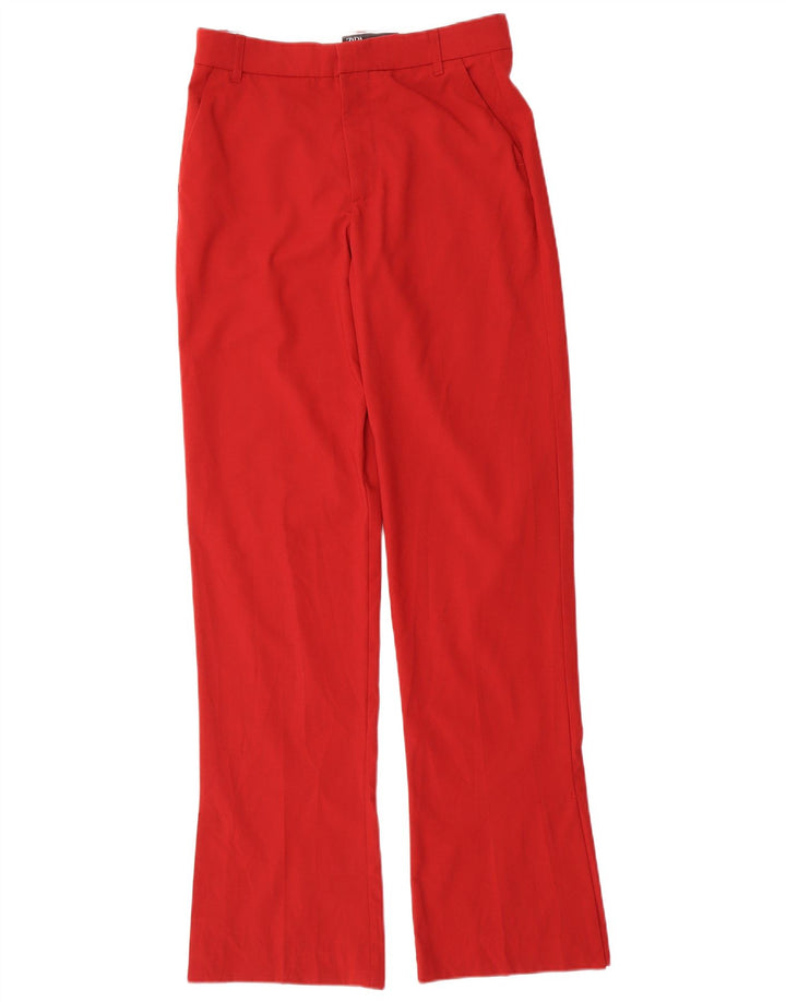 Zara Pantalon Chino Bootcut Femme Petit W26 L33 Rouge Polyester
