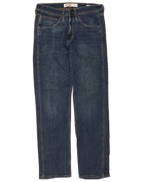 Wrangler Mens Regular Fit Jeans Reta W30 L30 Azul Algodão