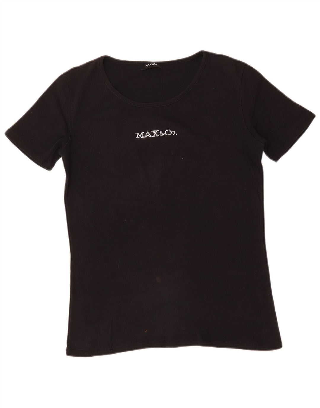 Max & Co. Womens Graphic T-Shirt Top UK 14 Large Black