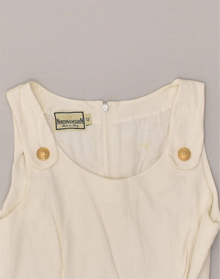 NORTON WILSON Womens Sleeveless Sheath Dress IT 42 Medium White | Vintage Norton Wilson | Thrift | Second-Hand Norton Wilson | Used Clothing | Messina Hembry 
