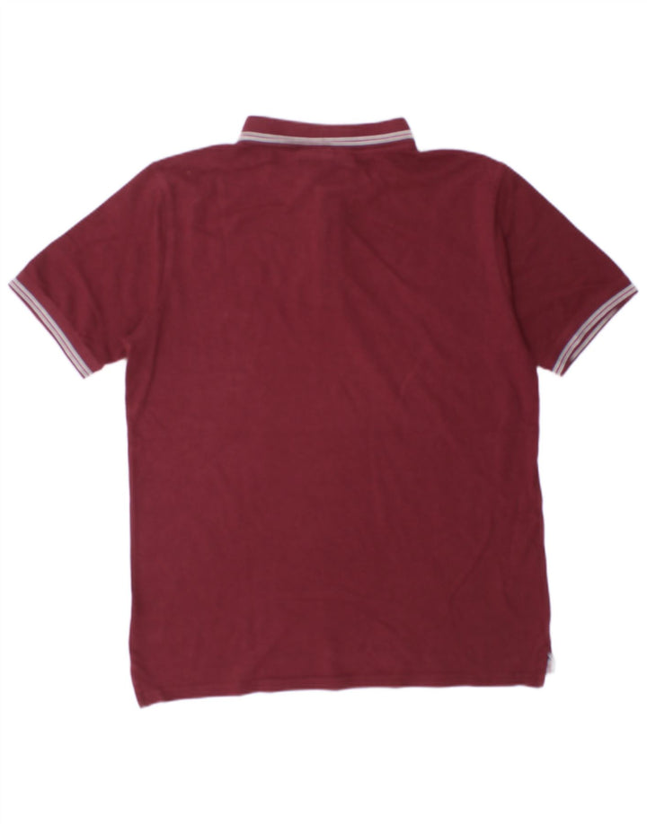 Fila Mens Polo Shirt Large Maroon Cotton