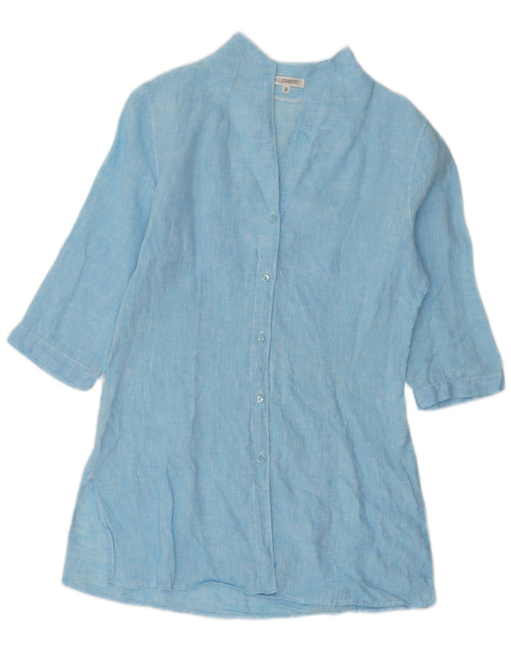Naracamicee Womens 3/4 Sleeve Shirt UK 12 Medium Blue