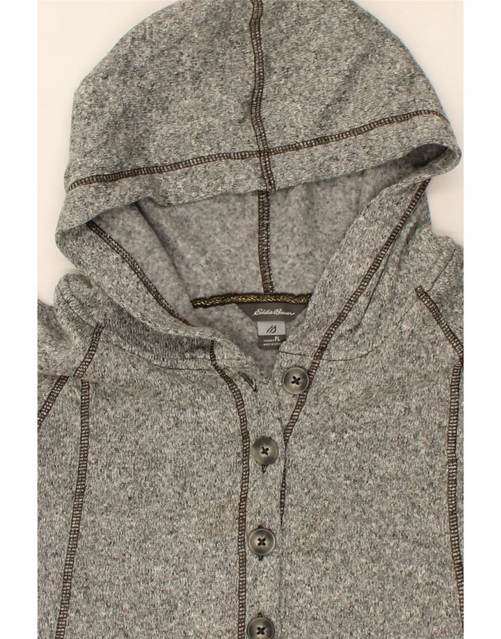 EDDIE BAUER Womens Hoodie Jumper UK 16 Large Grey Flecked Polyester Vintage Eddie Bauer and Second-Hand Eddie Bauer from Messina Hembry 