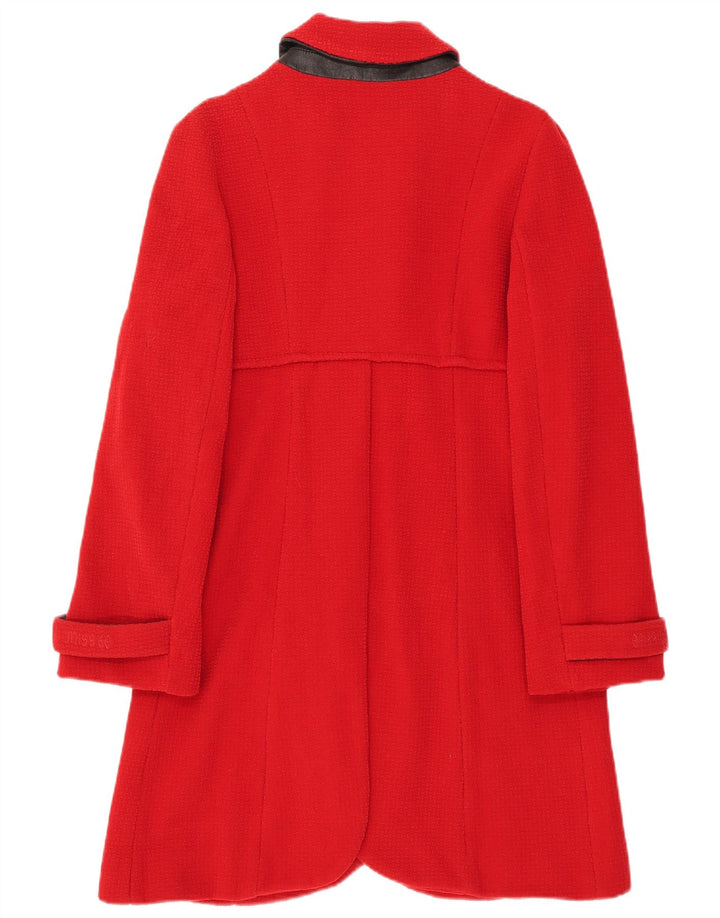 Miss Sixty Womens Overcoat UK 14 Large Red Wool