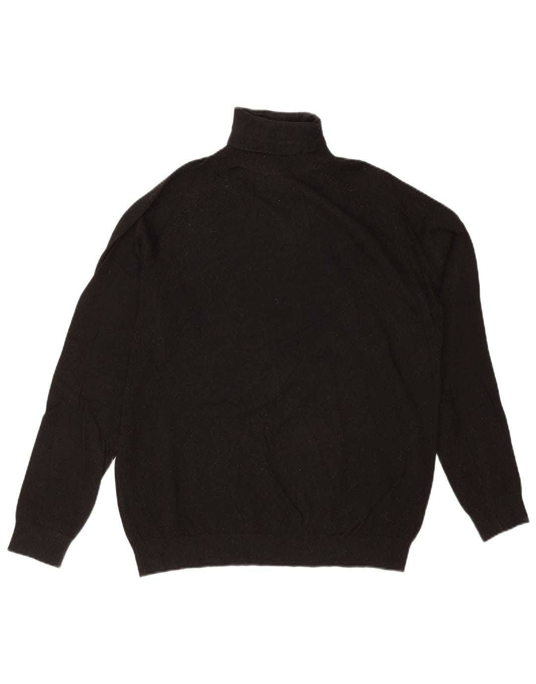Zara Mens Roll Neck Jumper Sweater Medium Black Viscose