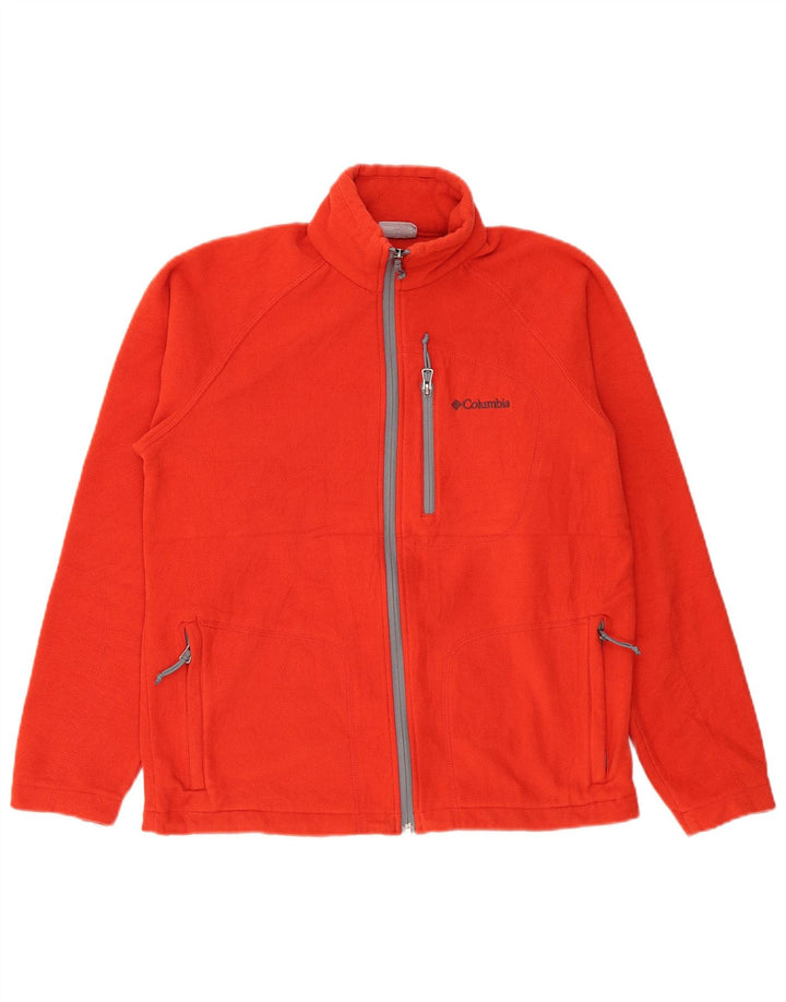 Columbia Mens Fleece Jacket UK 36 Small Red Polyester
