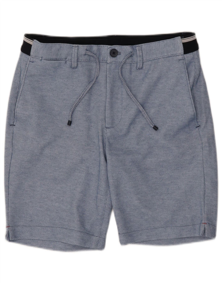 Zara Mens Chino Shorts Small W30 Blue Polyester