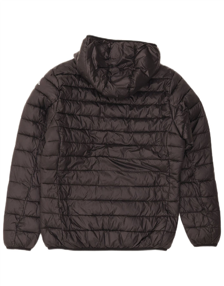 KAPPA Womens Hooded Padded Jacket UK 40 Large Black Nylon