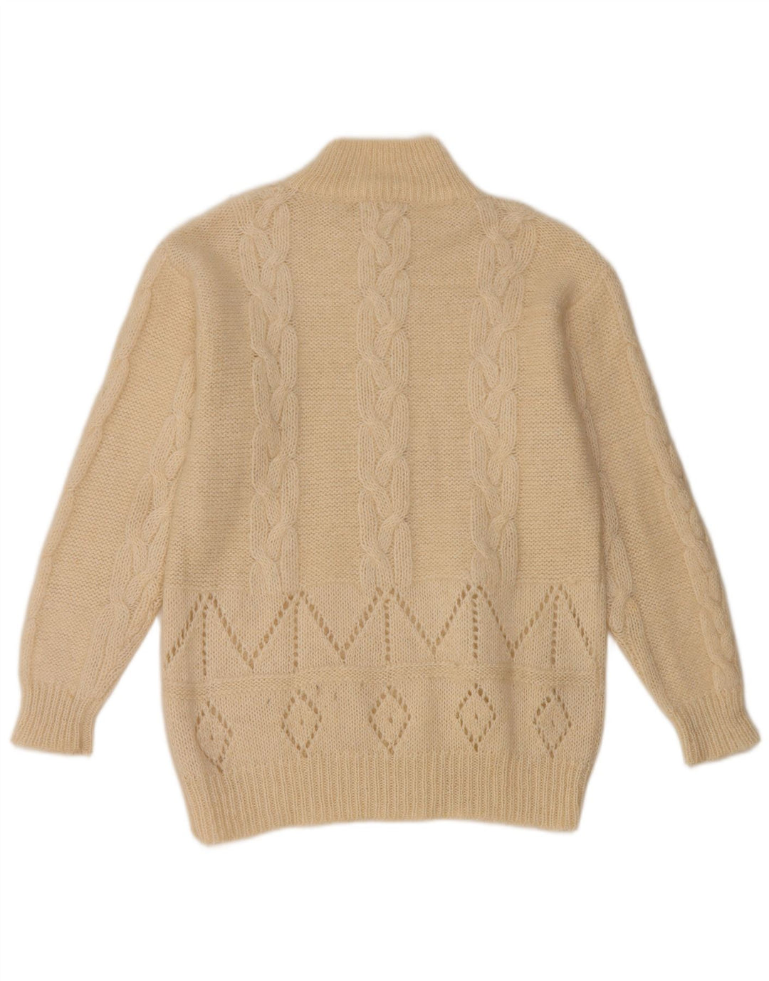 Vintage Dame Turtle Neck Jumper Sweater UK 14 Medium White