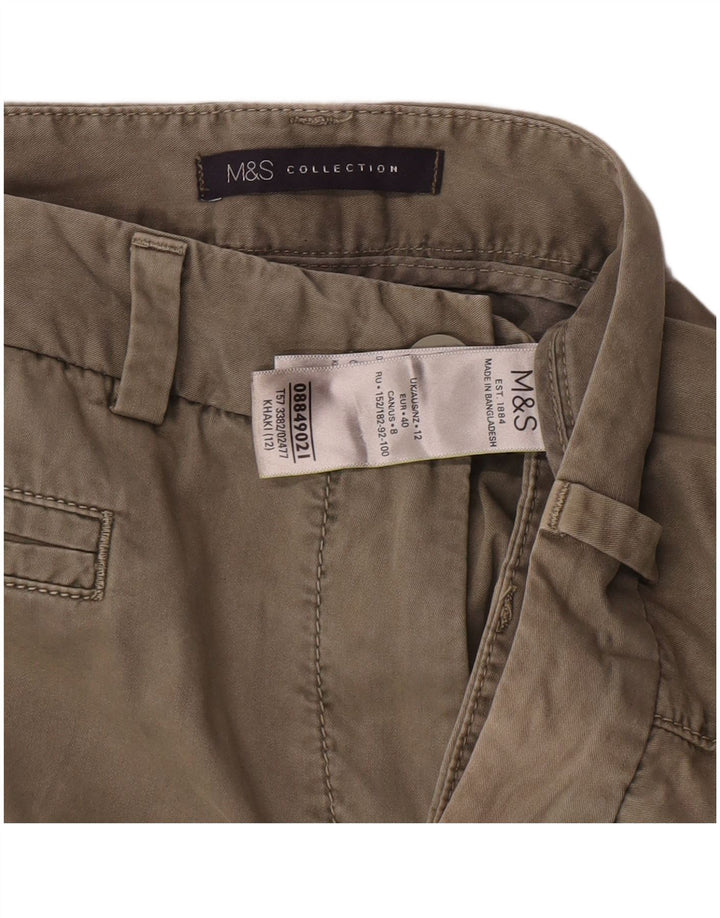 Marks & Spencer Womens Chino Shorts UK 12 Medium W30  Khaki Cotton