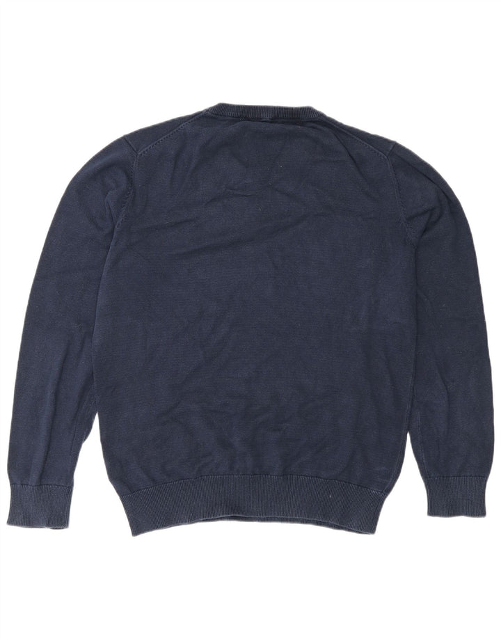 Crew Clothing Mens V-Neck Jumper Sweater Medium Navy Blue Cotton